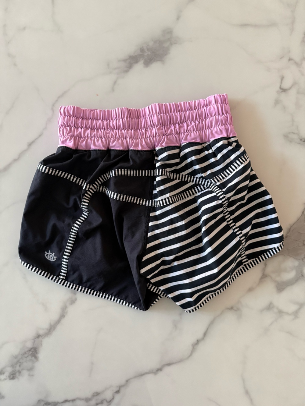 Rare Lululemon Seawheeze Shorts with Pink Waistband